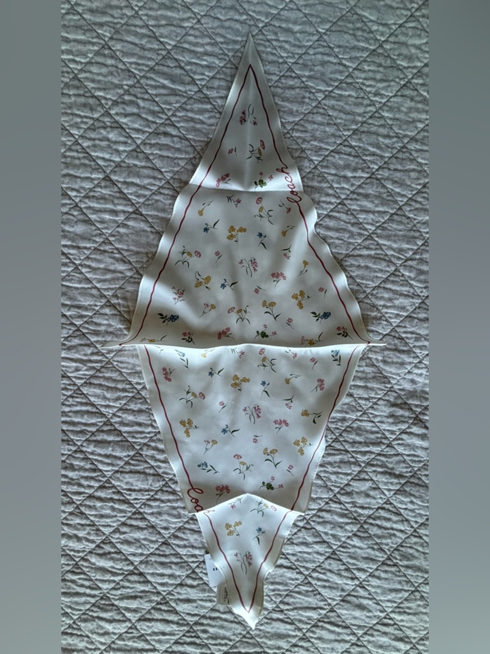 Coach Floral Silk Diamond Scarf - Picture 4 of 10